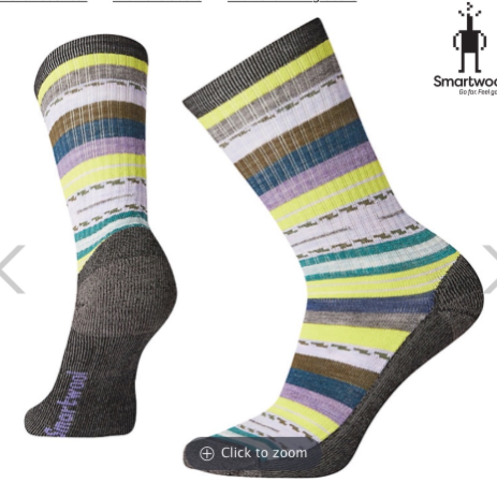 NWT Smartwool Women's Hike Striped  Crew Sock Large